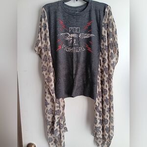 Upcycled Foo Fighters Tshirt Poncho